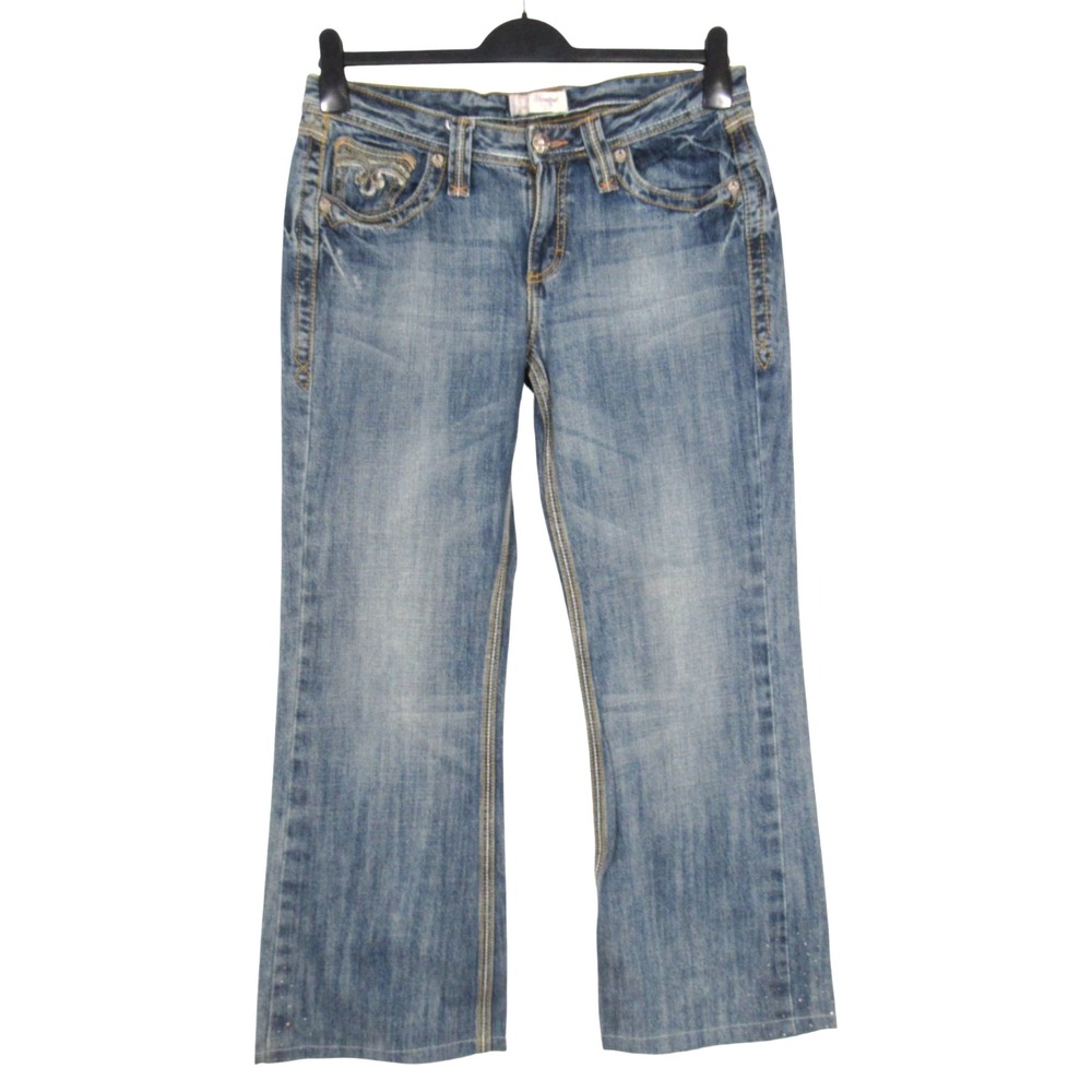 VTG WRANGLER Women's HOUSTON LOWEST RISE SLIM FIT Bootcut STONE TRIM Jeans Sz 11